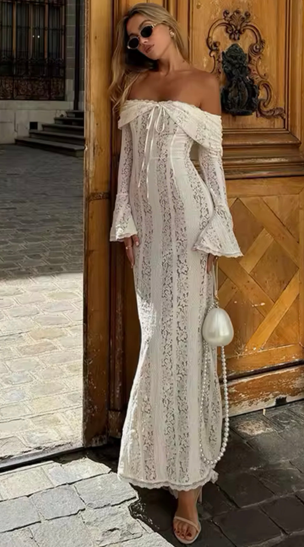 Romance White Lace Maxi Dress  Tasha Velvet Boutique