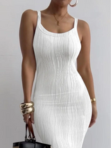 Elegant textured white Maxi Dress