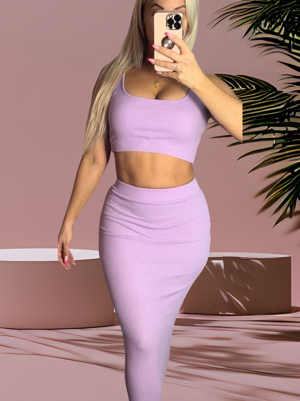 Crop top Skirt Set