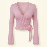 Ballet Wrap Top in Pink