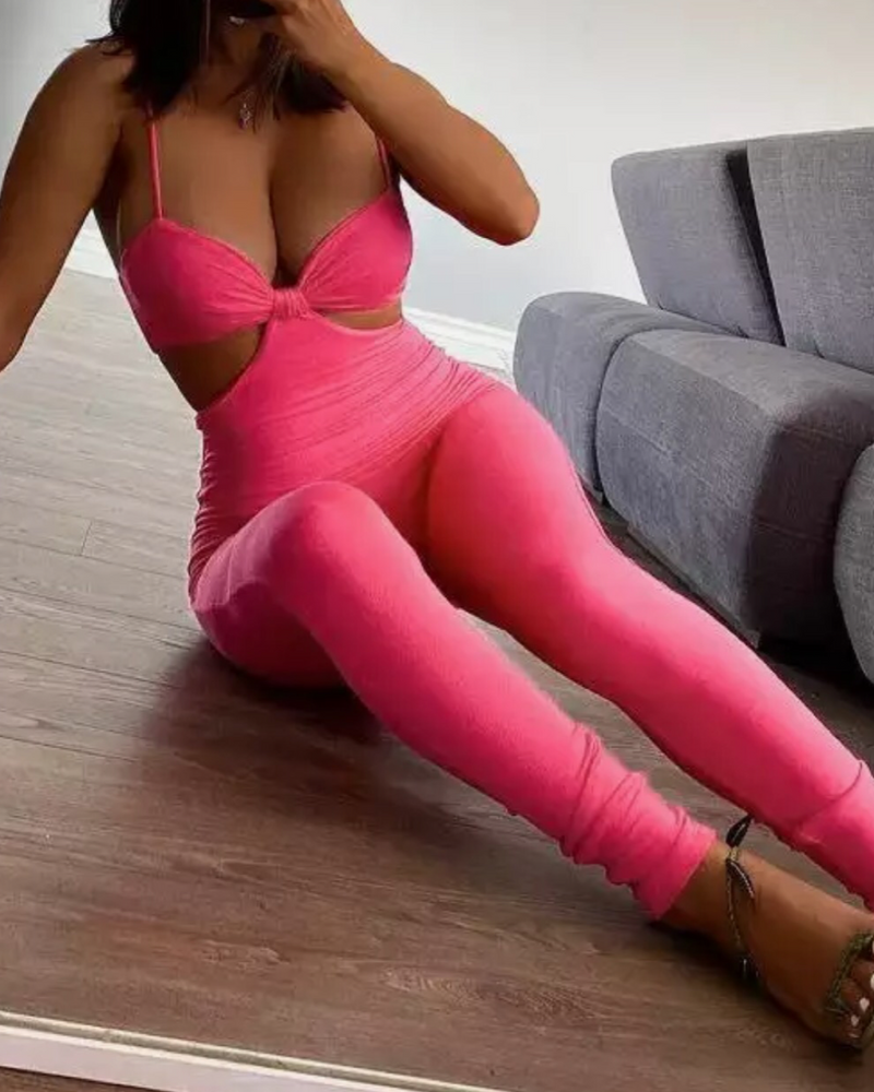 Pink Cut Out Jumpsuit